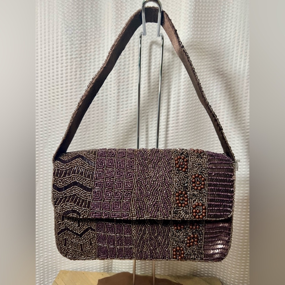 Viral Beaded Shoulder Bag in Purple and Brown …Tjmaxx & Marshalls